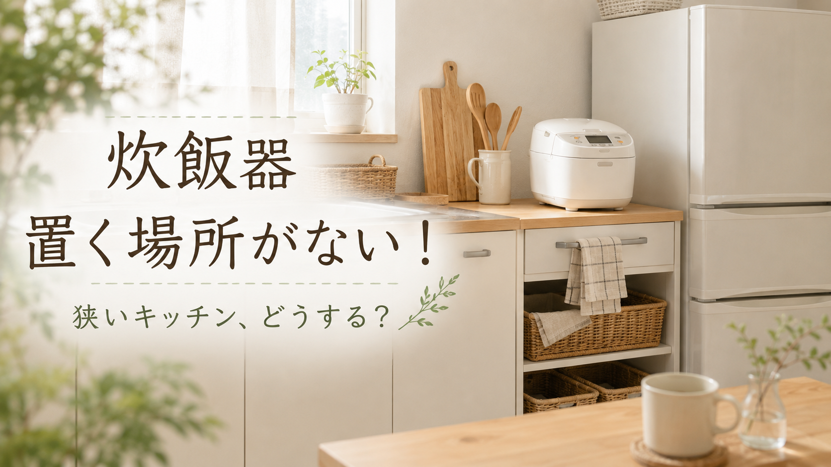 狭いキッチンの炊飯器収納アイデア
