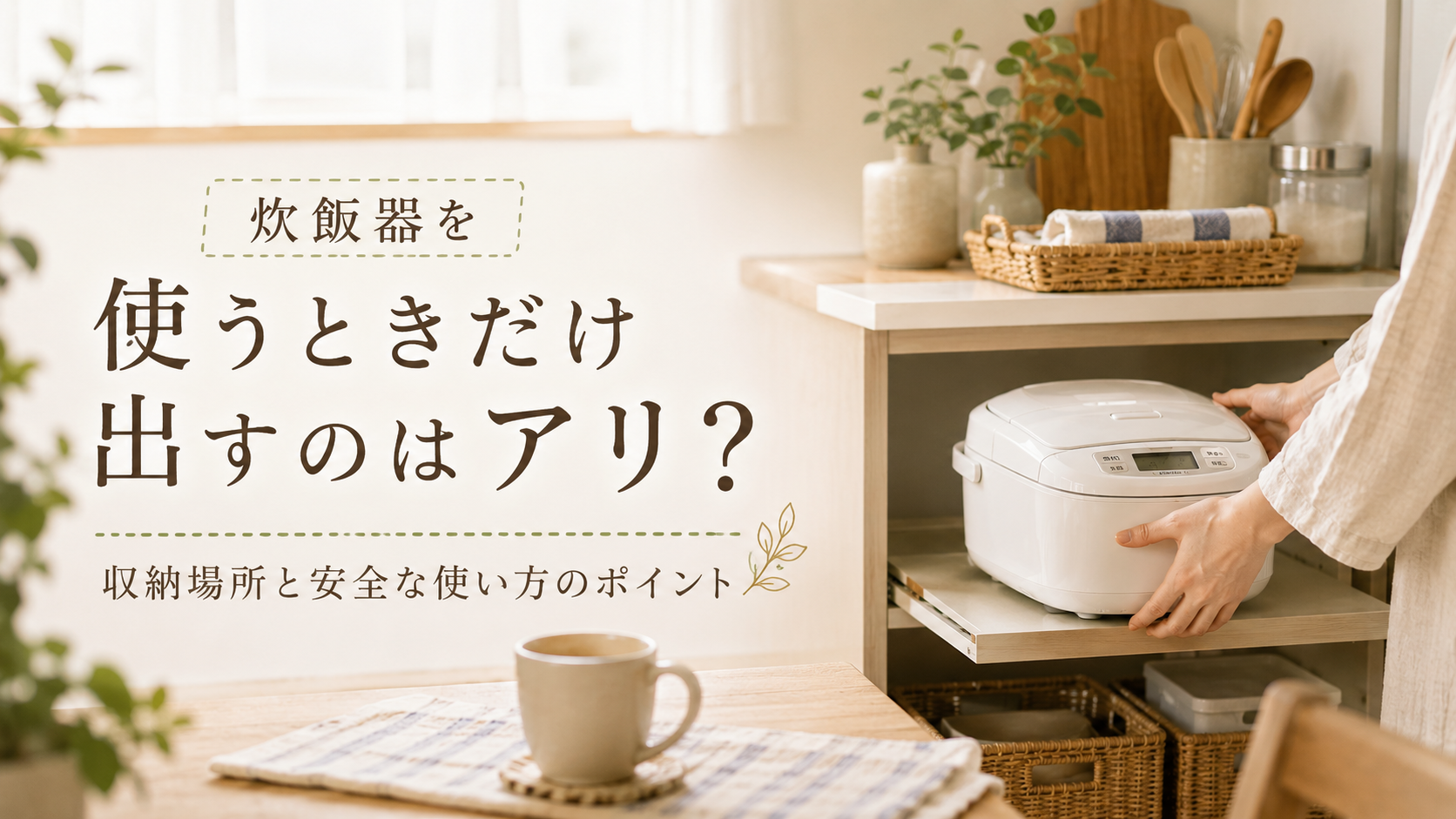 炊飯器を使うときだけ出す収納術