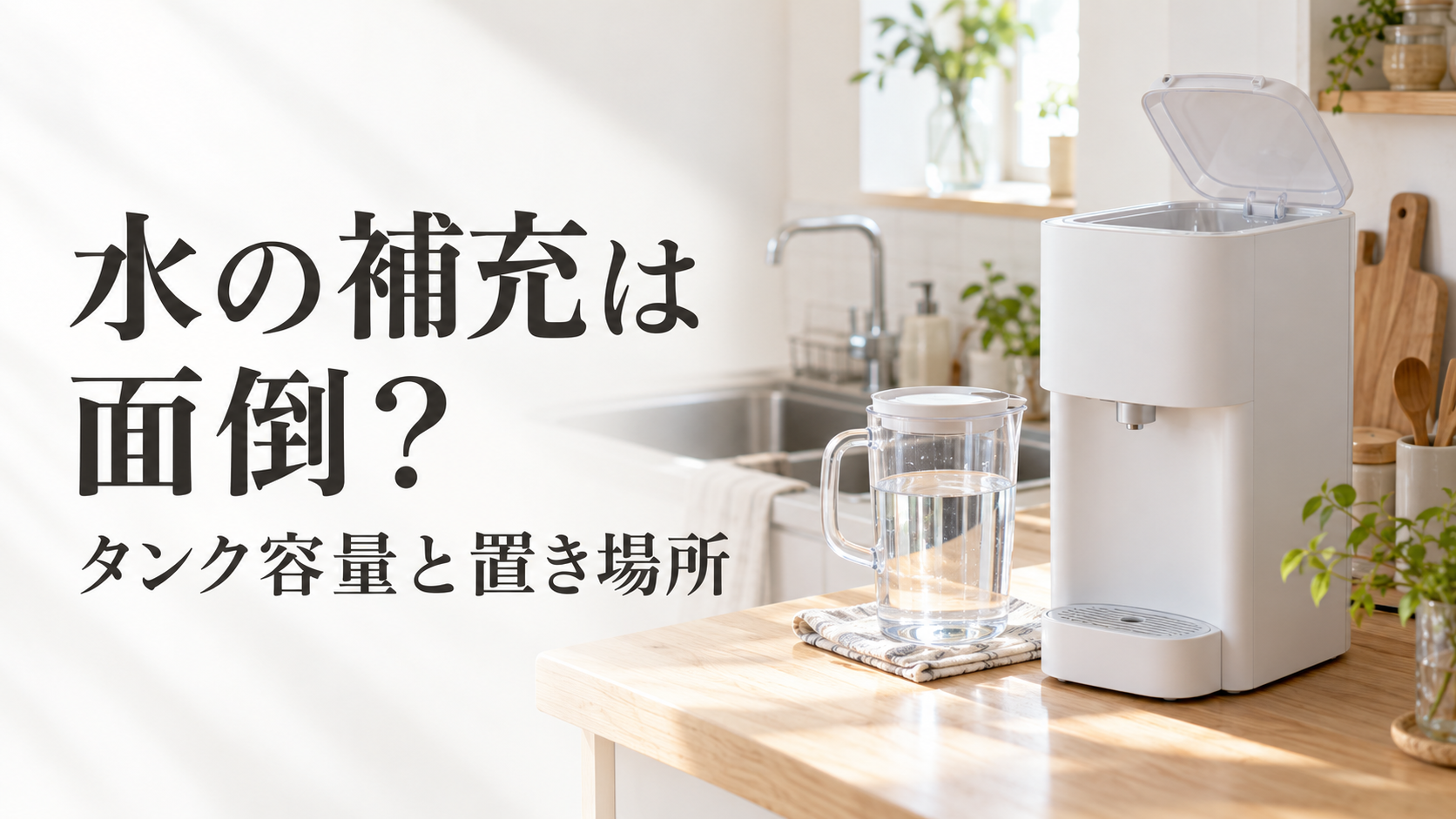 給水型ウォーターサーバーの水の補充と置き場所を考える記事のアイキャッチ
